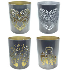 Large CANDLE HOLDER Metal Cut