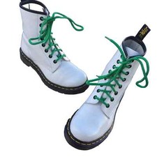 Dr Martens 1460 white patent leather boots  UK 4 EU 37