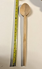 UNUSUAL RARE VINTAGE EXTRA LONG WOODEN MIXING SPOON 43cm 17" HAND CARVED