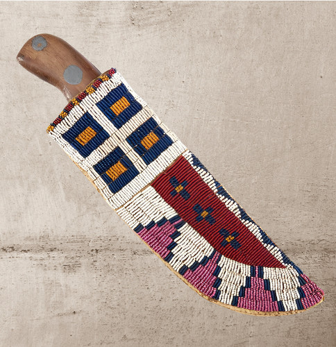 Native beaded knife covers - beaded,