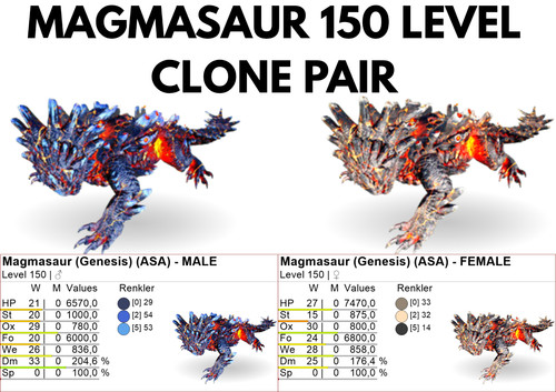 Magmasaur 150 level - 150, pair