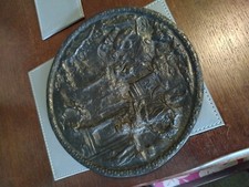 Renaissance Cast Bronze Relief Plaque, Roman Empire Soldier With Nude Lady