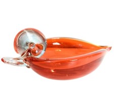 Vintage Glass Duck Bowl Orange