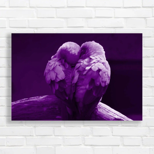 Pair lovebirds purple - pair, canvas