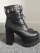 Goth Black Faux Leather Chunky