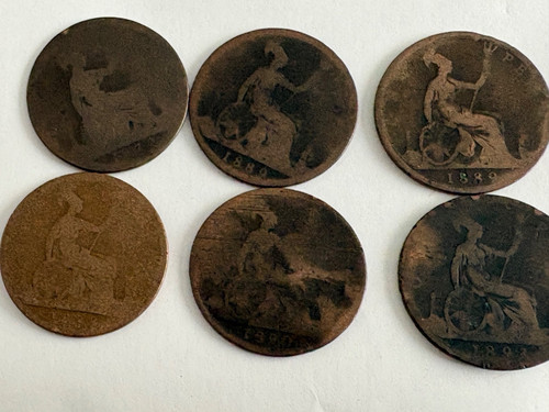 Queen victoria pennies - queen,