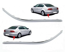 2x Rear Bumper L & R Chrome Protective Strip Trim For VW Passat B7 2011-2015