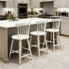 24in White Bar Stools Set of 3