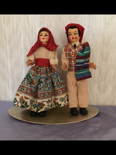 Vintage National Costume Foreign Souvenir Dolls 1960s Malta, Maltese Couple