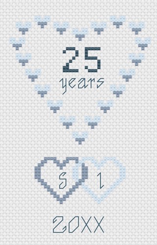 Silver wedding hearts - silver,