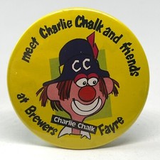 Charlie Chalk Brewers Fayre Badge Lapel Pin Pub Restaurant Advertising Promotion