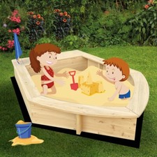 Kids Boat Sandpit with Seating