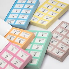 6 Books of 1-500 Cloakroom Raffle Tombola Draw Tickets Numbered Mixed colours
