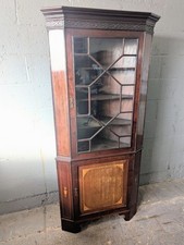 A Large Antique Edwardian Mahogany  Inlaid Corner Cupboard...
