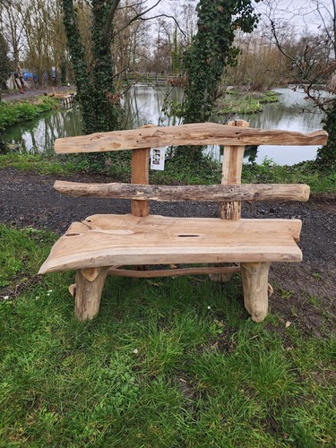 Rustic teak bench - rustic,