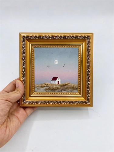 Moonlit cottage coastal - moonlit, cottage,coastal