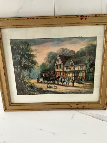 Signed framed landscape - landscape, print