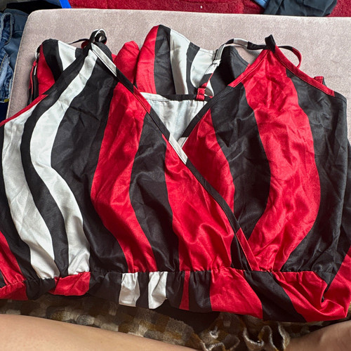 Shein red black - shein, striped