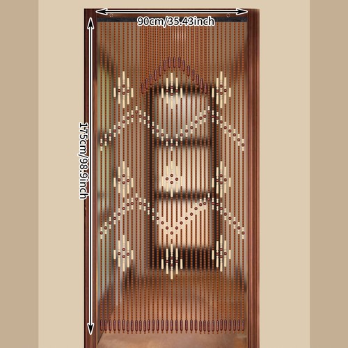 Wood bead string door curtain - bead,