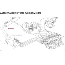 Takeuchi TB016 Boom Hose, Right