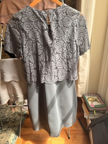 Reiss slate grey lace dress - grey,