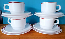  Arcopal French Pyrex/Milk Glass Trio Sets  Cup, Saucer, Side Plate VGC