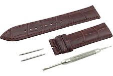 Dark Brown Genuine Leather Strap/Band fit Pulsar Watch Buckle 18 19 20 21 22mm