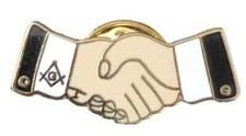 Masonic Hand Shake Enamel