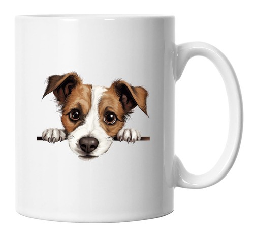 Jack russell mug - jack, peeking