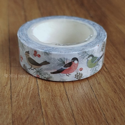 Christmas bird design washi - christmas,
