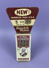 King Edward Cigarillos Cigars Vintage Advertising Showcard With Dummy Packet