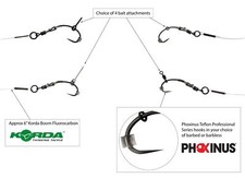 3 KORDA BOOM Ronnie Rigs TEFLON hooks carp hair rigs spinner fishing tackle