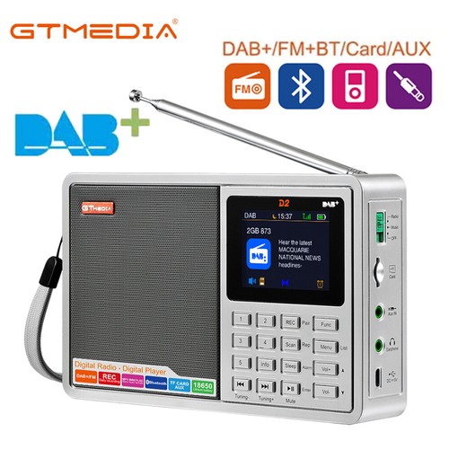 Gtmedia portable dab radio - dab+,