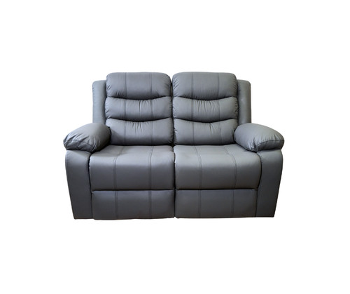 Grey leather recliner sofa - grey, sofa,