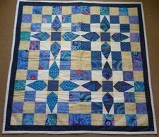 Various Blues and Browns Lap Quilt