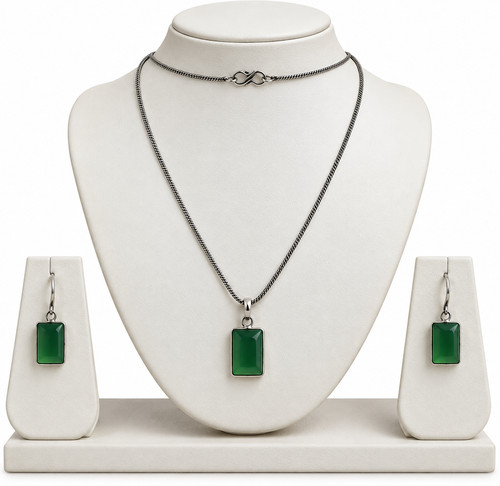Green emerald look pendant - green,