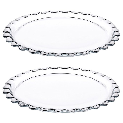 26cm large round clear glass - large,