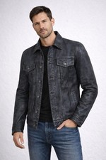 Men Black Distressed Washed