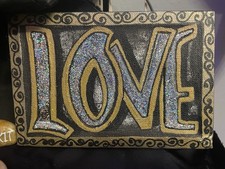 Handmade Glitter Canvas LOVE