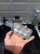 Vintage Halifax Wine Merchants Bottle Whisky Flask Glass Bottle