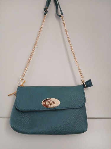 Teal faux leather - faux,