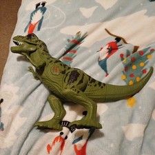 T-Rex Roaring Dinosaur with Light Up Eyes 15"x10" Posable Action Figure Asda Toy