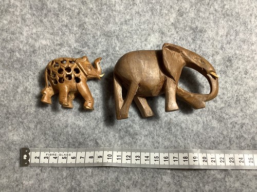 Wooden elephants 12 cm - wooden, –