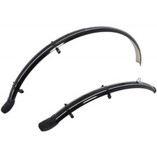 Oxford 700c Hybrid Mudguard Set Front & Rear 46mm Profile With Struts Black