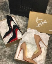 Christian Louboutin Kate 100 mm Pumps - Patent calf leather - Black & Blush