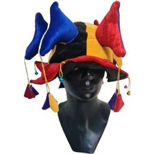 Adult Jester Hat Prankster Joke Jingle Bells Sound Multi Colour New Fancy Dress