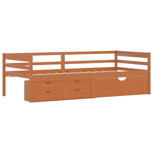 Bed frame with - frame, drawers