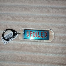 Acrylic Blinking Solar Powered Keychain 4.25” Long w/Snap Keyring, SPOILED 