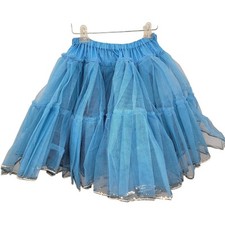 Vintage Full Ruffle Sequin Trim Coquette Lolita Petticoat Crinoline size S-M
