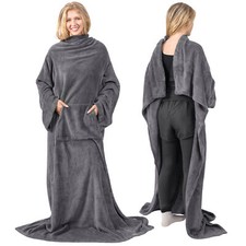 Fleece Blanket with Sleeves